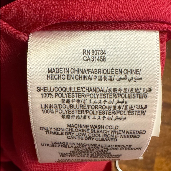 BCBGeneration One Shoulder Raspberry Red Satin Dress Lined Pleated Size 6 - Picture 5 of 5